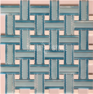 China Factory Regular Marble Basketweave Mosaic Tiles