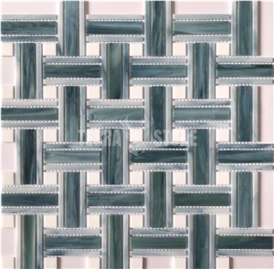 China Factory Regular Marble Basketweave Mosaic Tiles
