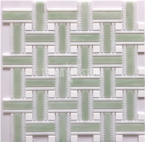 China Factory Regular Marble Basketweave Mosaic Tiles
