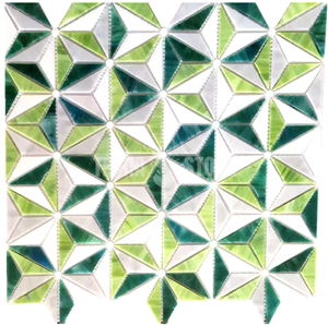 Complex Floral Pattern Stained Glass Mosaics From China