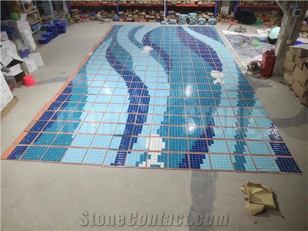 Custom Design Mural Tiles Outdoor Pool Ceramic Mosaic