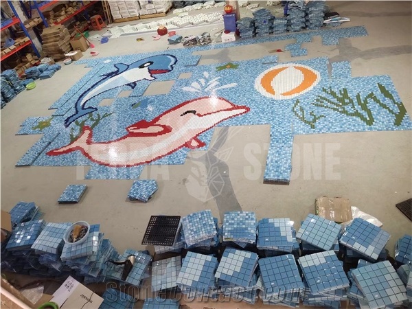 Custom Design Mural Tiles Outdoor Pool Ceramic Mosaic