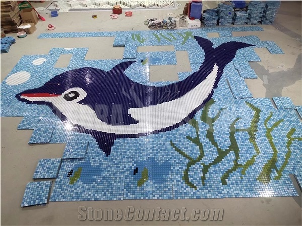 Custom Design Mural Tiles Outdoor Pool Ceramic Mosaic