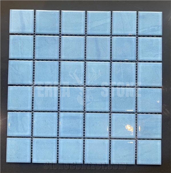 Dark Blue Mixed Porcelain Swimming Pool Tile