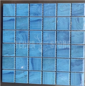 Dark Blue Mixed Porcelain Swimming Pool Tile