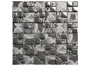 Dark Grey Hexagon Crystal Glass Mosaic--Crystal Glass Mosaic
