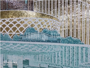 Glass Mosaic Mural For Interior Wall Decoration