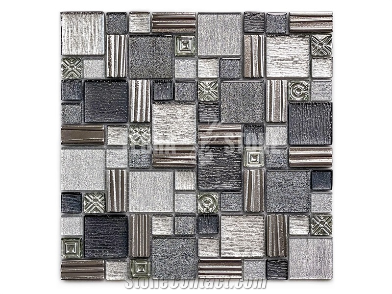 Glass Mosaic Tiles For Residential Interior Wall Bathroom