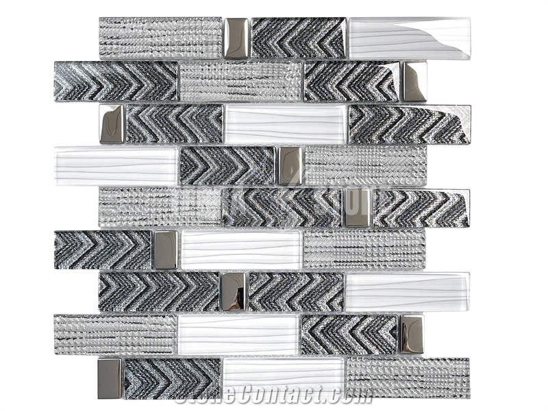 Glass Mosaic Tiles For Residential Interior Wall Bathroom