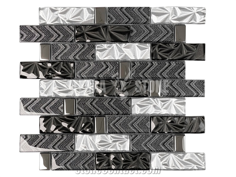 Glass Mosaic Tiles For Residential Interior Wall Bathroom