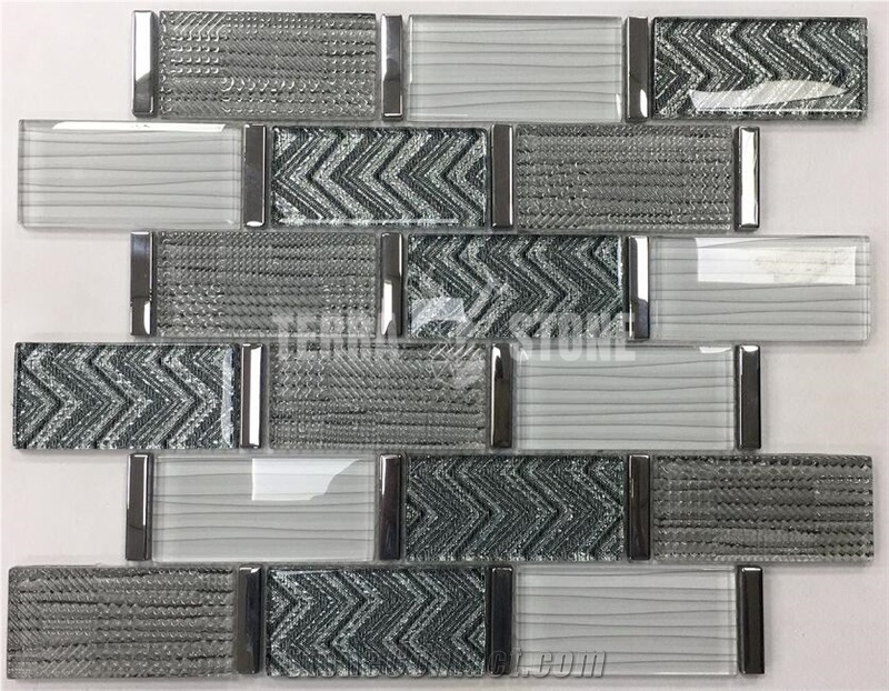 Gold Backsplash Mural Subway Marble Glass Tile Mirror Mosaic