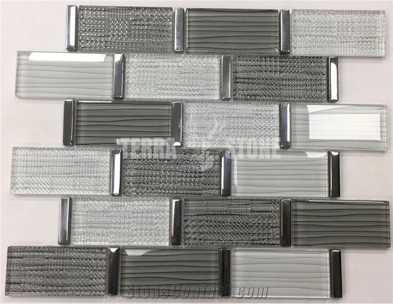 Gold Backsplash Mural Subway Marble Glass Tile Mirror Mosaic