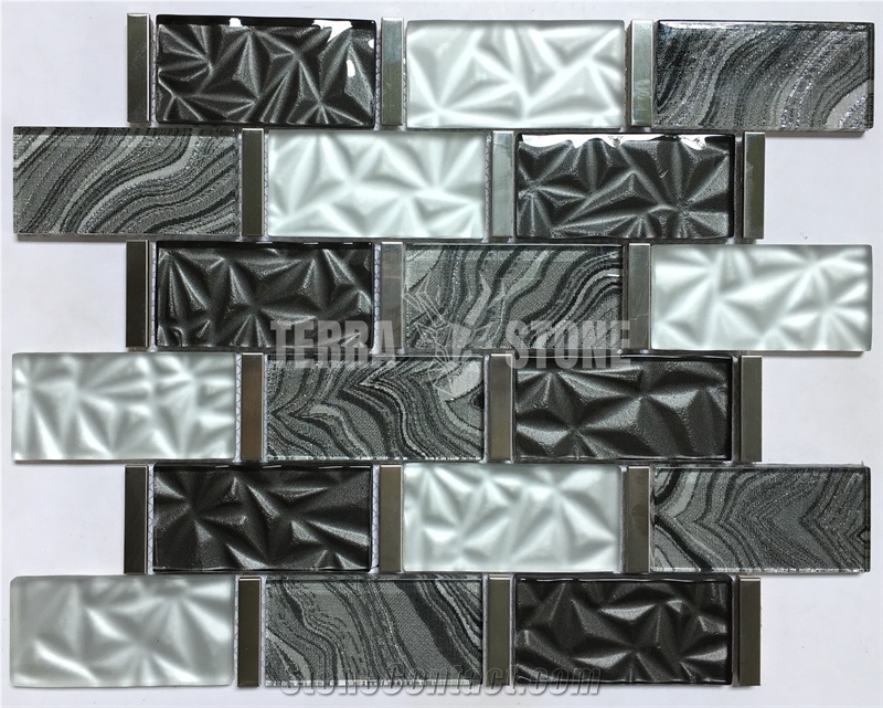 Gold Backsplash Mural Subway Marble Glass Tile Mirror Mosaic