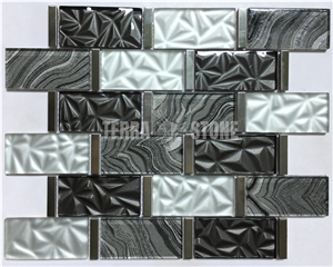 Gold Backsplash Mural Subway Marble Glass Tile Mirror Mosaic