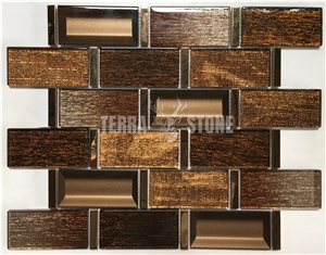 Gold Backsplash Mural Subway Marble Glass Tile Mirror Mosaic