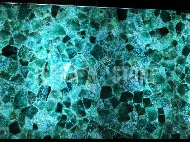 Green Semiprecious Stone Slabs Panels Stone Wall Tiles