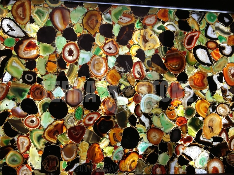 Green Semiprecious Stone Slabs Panels Stone Wall Tiles