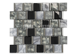 High Quality Glass Mixed Aluminum Tiles Mosaic