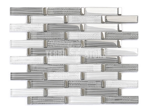 Interior Wall Panel Decoration Subway Glass Tile Black White
