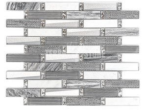 Interior Wall Panel Decoration Subway Glass Tile Black White