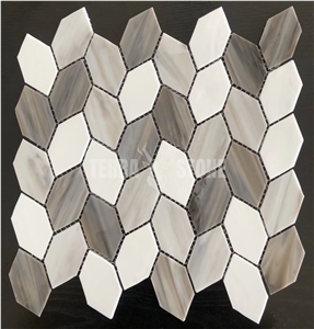 Iredescent Leaves Pattern Mosaic Glass Tile Wall Mosaics