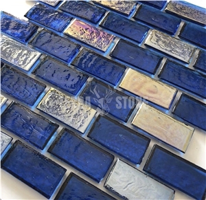 Iridescent Glass Mosaic Tile Blue Mosaics