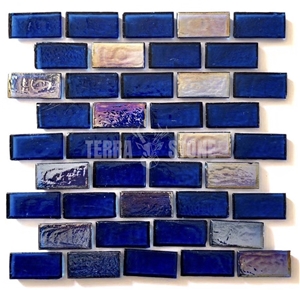Iridescent Glass Mosaic Tile Blue Mosaics