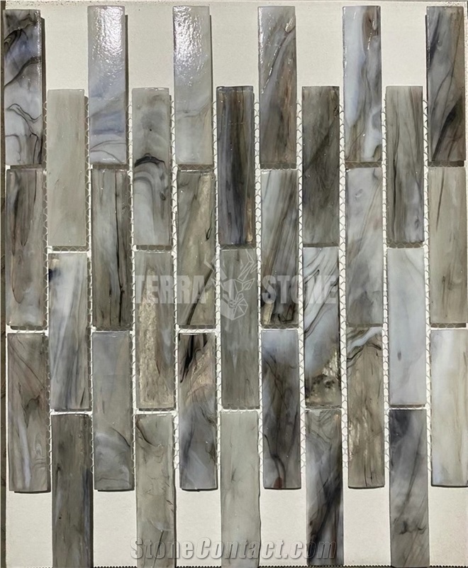 Iridescent Glass Mosaic Tile Blue Mosaics