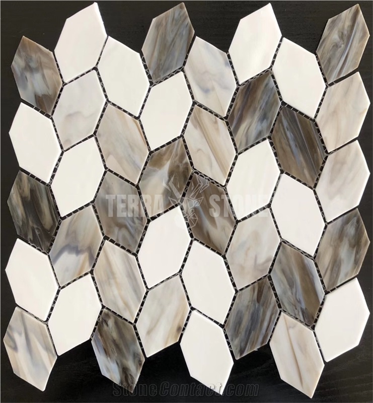 Leaf Pattern Stained Glass Mosaic Pattern