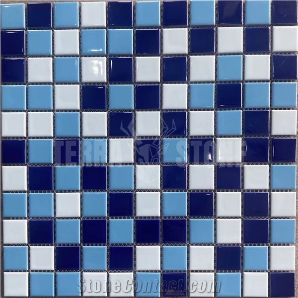 Mixed Color Blue Ceramic Green Mosaic Tile Swimming Pool