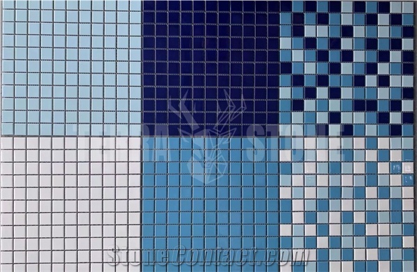 Mixed Color Blue Ceramic Green Mosaic Tile Swimming Pool