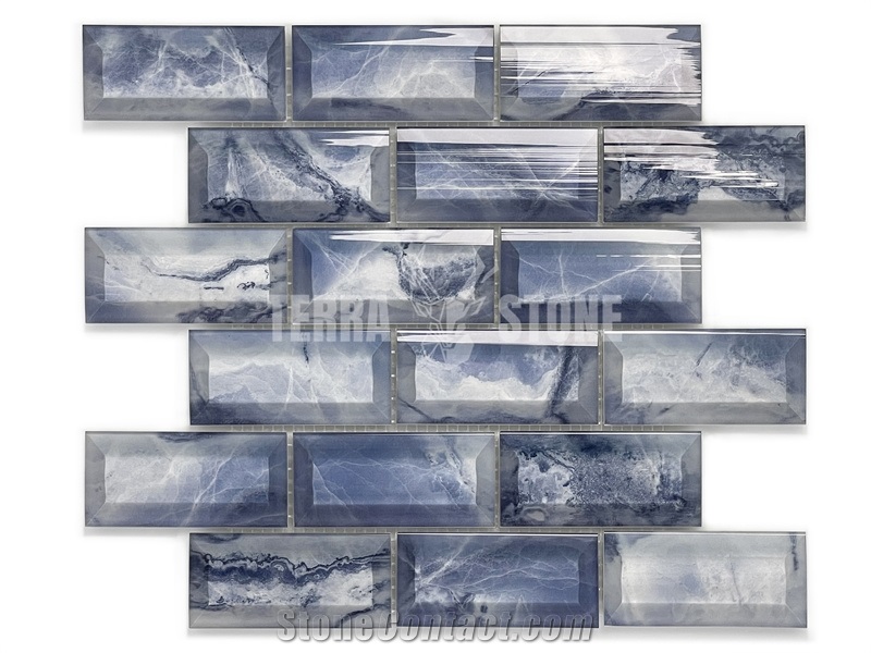 Modern New Design 3X6 Glass Subway Mosaic Tile