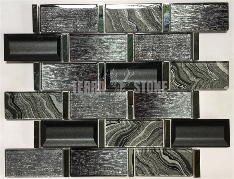 Modern New Design 3X6 Glass Subway Mosaic Tile