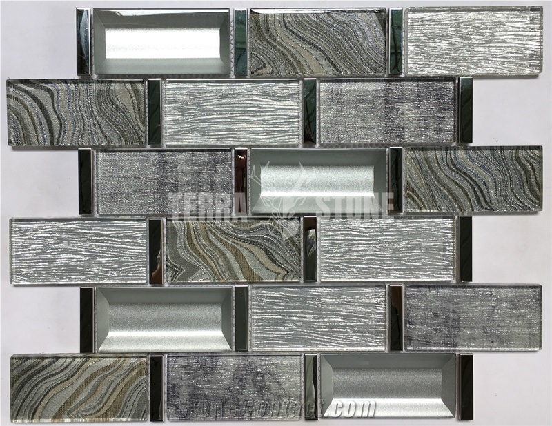 Modern New Design 3X6 Glass Subway Mosaic Tile