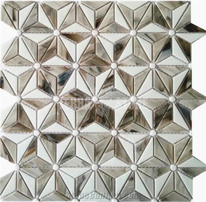 Mosaic Art Wall Glass Mosaic Wall Moroccan Style Flower