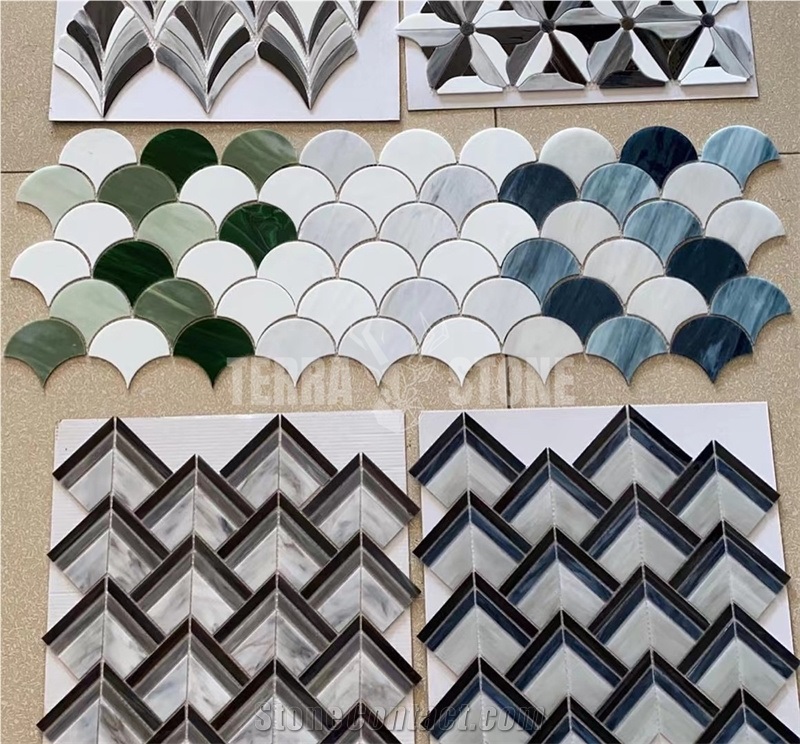 Mosaic Tiles Rectangular Square Decorated Glass Mosaic Tiles