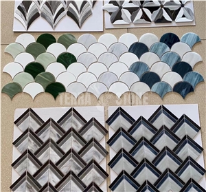 Mosaic Tiles Rectangular Square Decorated Glass Mosaic Tiles