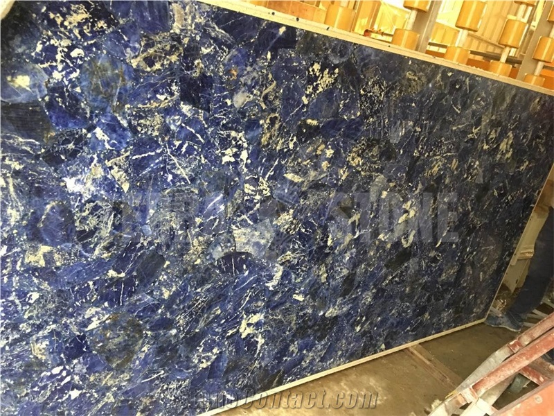 Semiprecious Stone Slab Sodalite Blue Jasper Stone Panels