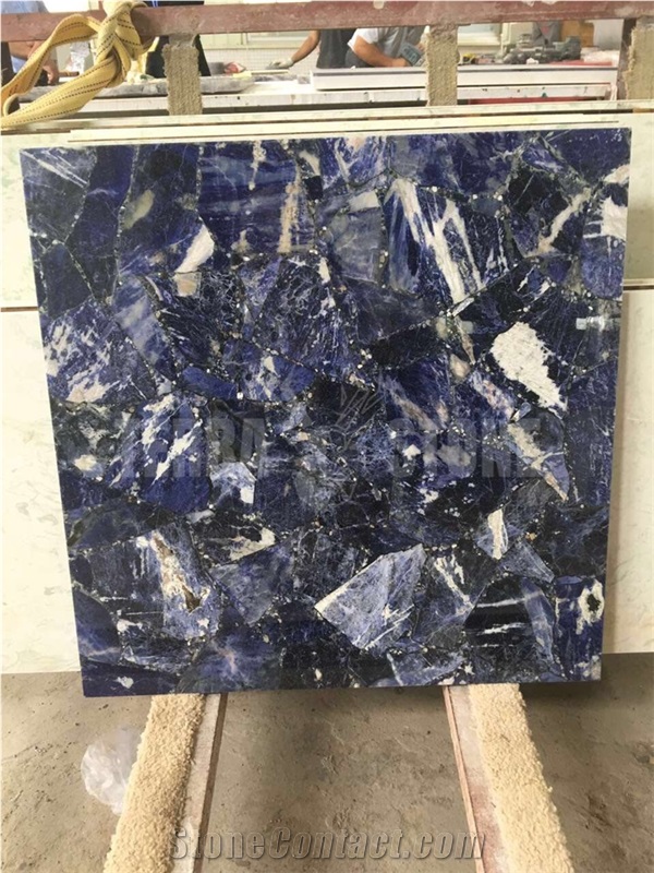 Semiprecious Stone Slab Sodalite Blue Jasper Stone Panels