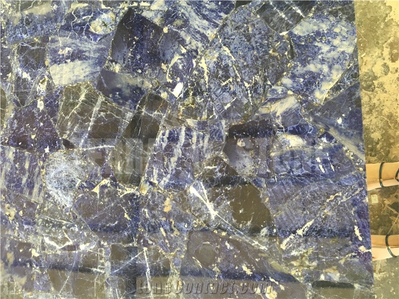 Semiprecious Stone Slab Sodalite Blue Jasper Stone Panels