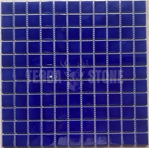 Square Mix Blue Porcelain Swimming Pool Mosaic