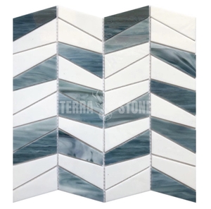 Stained Glass Herringbone Mosaic Patterns For Wall