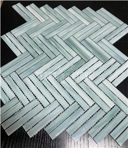 Stained Glass Herringbone Tile Mosaic Patterns For Wall