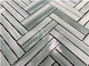 Stained Glass Herringbone Tile Mosaic Patterns For Wall