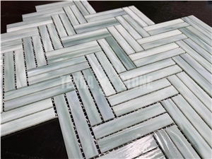 Stained Glass Herringbone Tile Mosaic Patterns For Wall