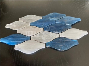 Stained Glass Mosaic Hexagon Artificial Blue Tile