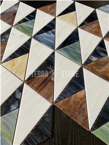 Stained Glass Mosaic Triangle Tile For Kitchen Backsplash