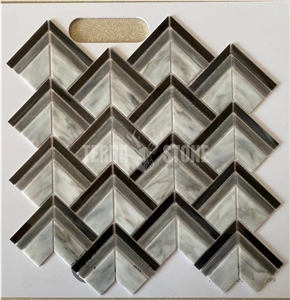 Stained Glass Triangle Mosaic For Bathroom