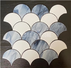 Suppliers Fish Scale Pattern Iridescent Glass Mosaic