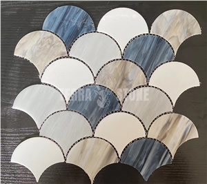 Suppliers Fish Scale Pattern Iridescent Glass Mosaic